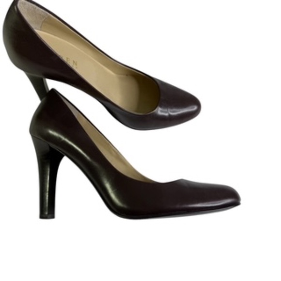 Lauren Ralph Lauren Sabrina 3.5" Heel Brown Pumps Size 7.5B - Picture 5 of 12